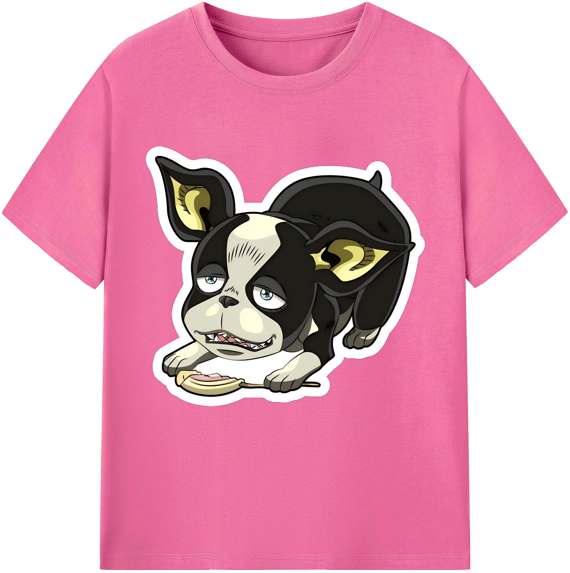 （画像用） ジョジョの奇妙な冒険 イギー JoJo's Bizarre Adventure Iggy レディースカジュアルプリントTシャツ（綿100％）